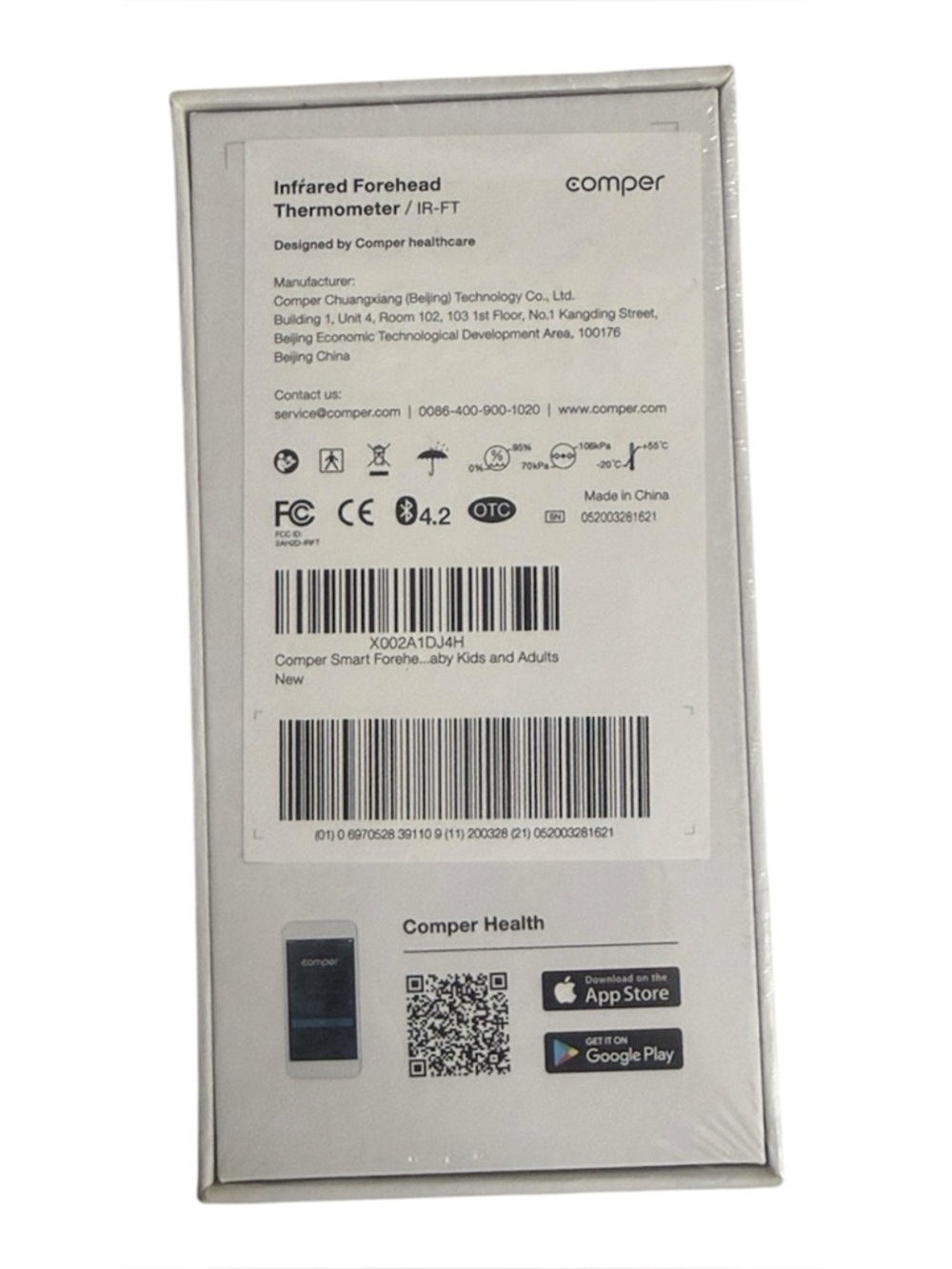 Comper Infrared SMART No-Touch Forehead Thermometer - Digital Display Uses App - Picture 3 of 4